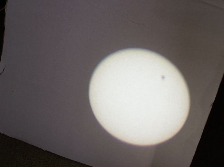 The dot shows Venus against the Sun.